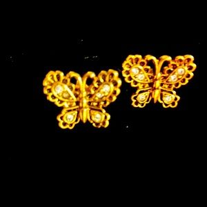 Gold Plated Butterfly Earrings